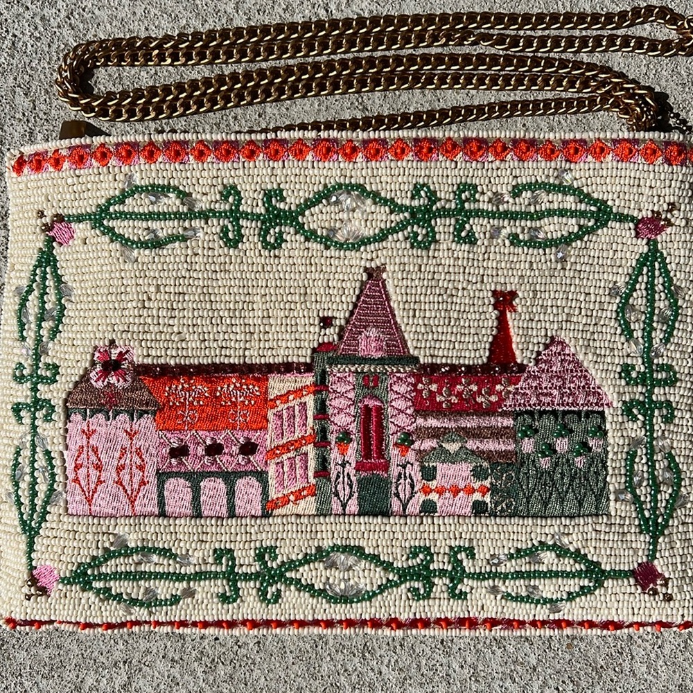 Mary Frances Crossbody bag beaded rhinestones handbag clutch castle - Picture 2 of 16